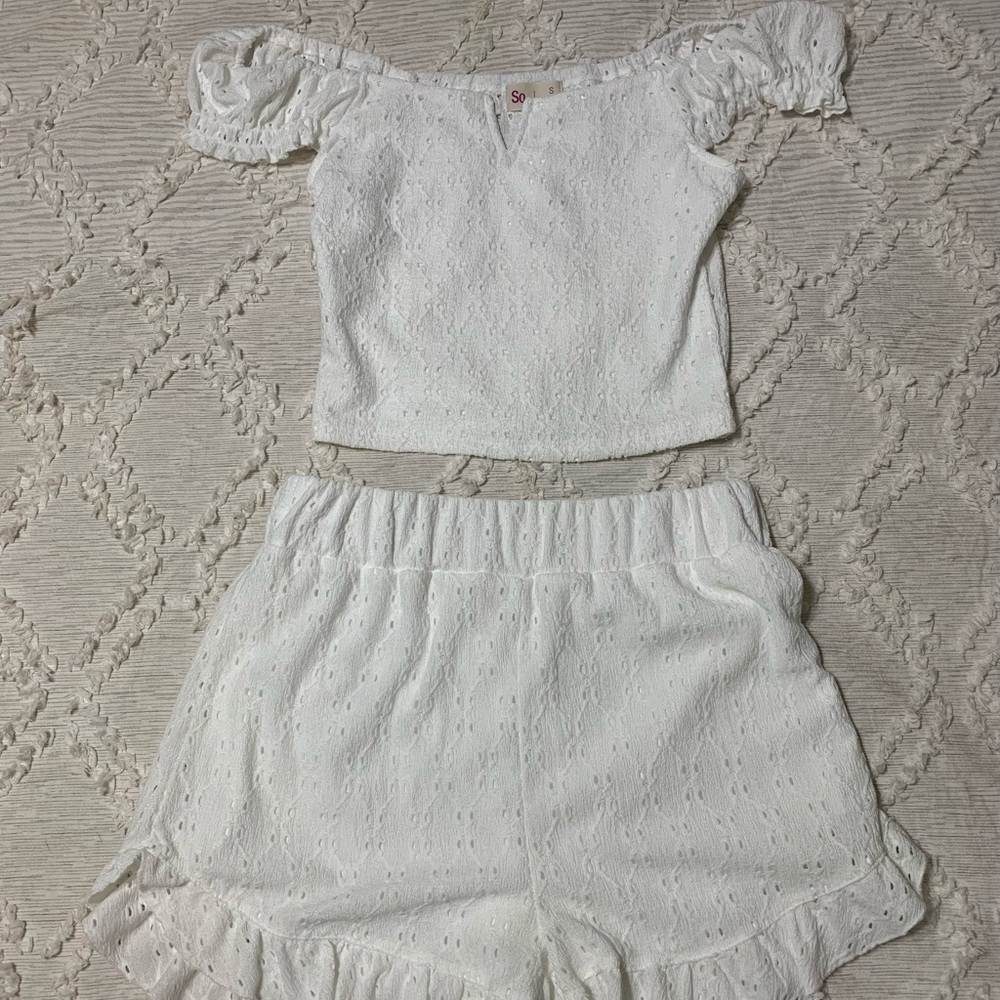 White shorts set